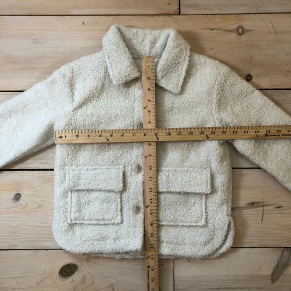 Cat & Jack NWOT Girls' Faux Shearling Cream Sparkle Jacket Size M (8) - Picture 6 of 6